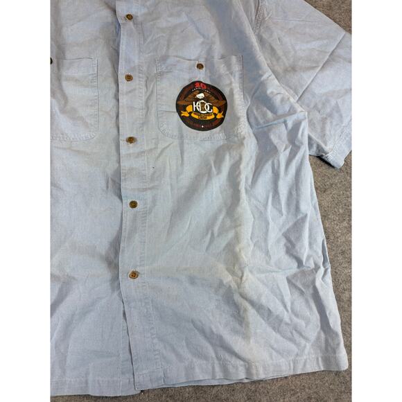 VINTAGE Harley Davidson 90th Anniversary Button Up Shirt Men XL Blue Motor Biker - Picture 6 of 8